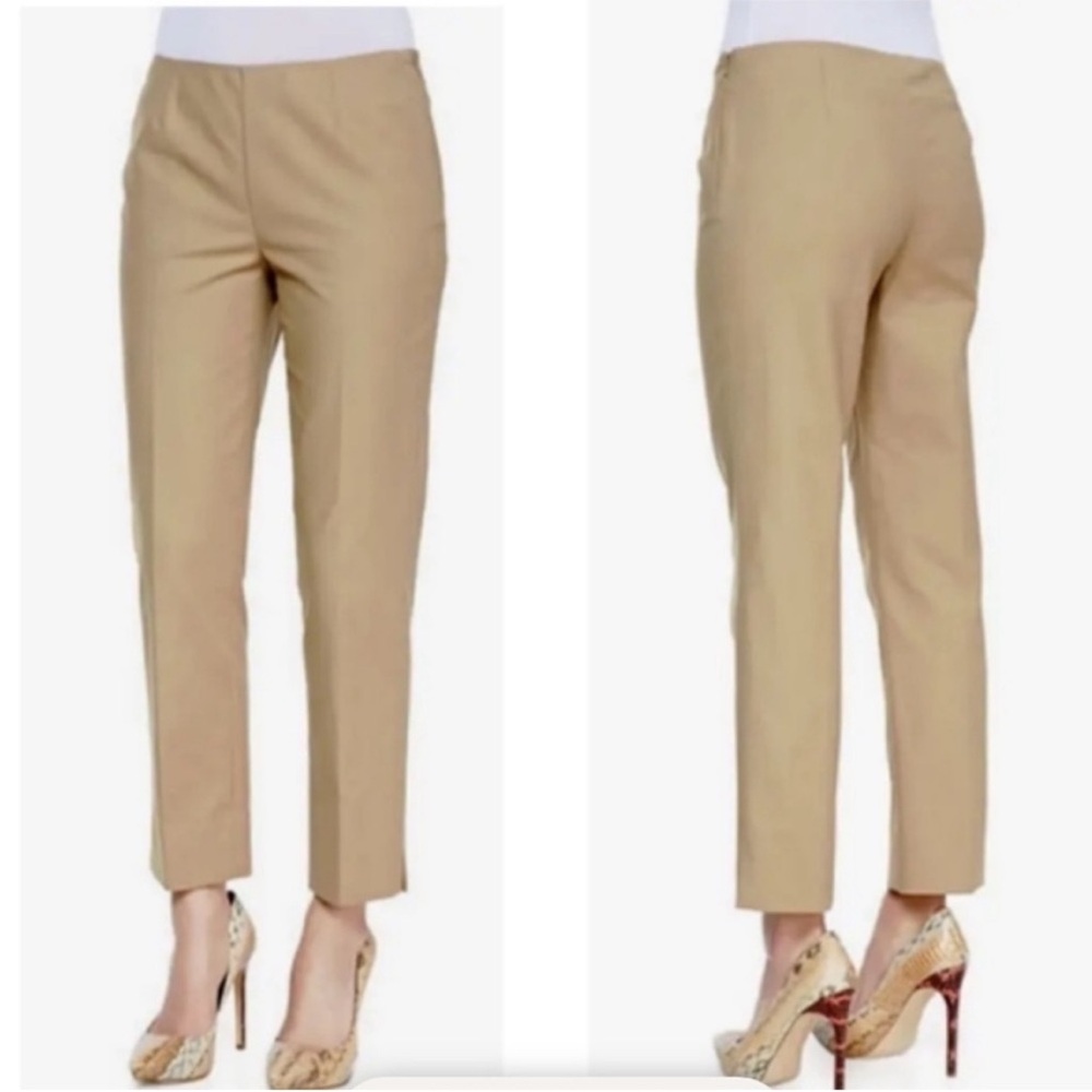Lafayette 148 NY Bleecker Cropped Pants Chai Tan size 2